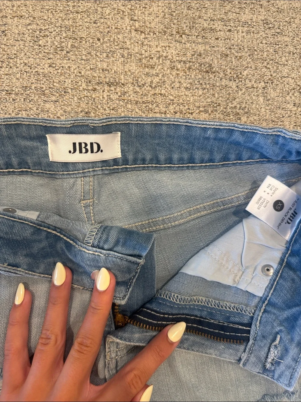 Light Wash Distressed Denim Shorts - Women